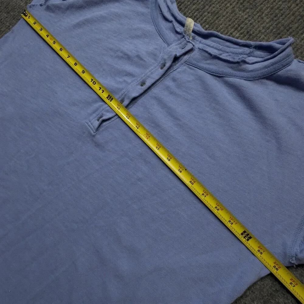 Free People Intimately Free Henley Top Shirt Size Small Oversized Light Blue